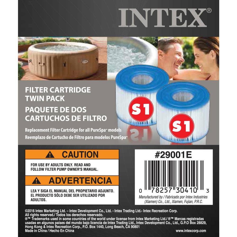 Intex Multi-Colored LED Spa Light and Headrest (2-Pack) and Type S1 Filters (6-Pack)