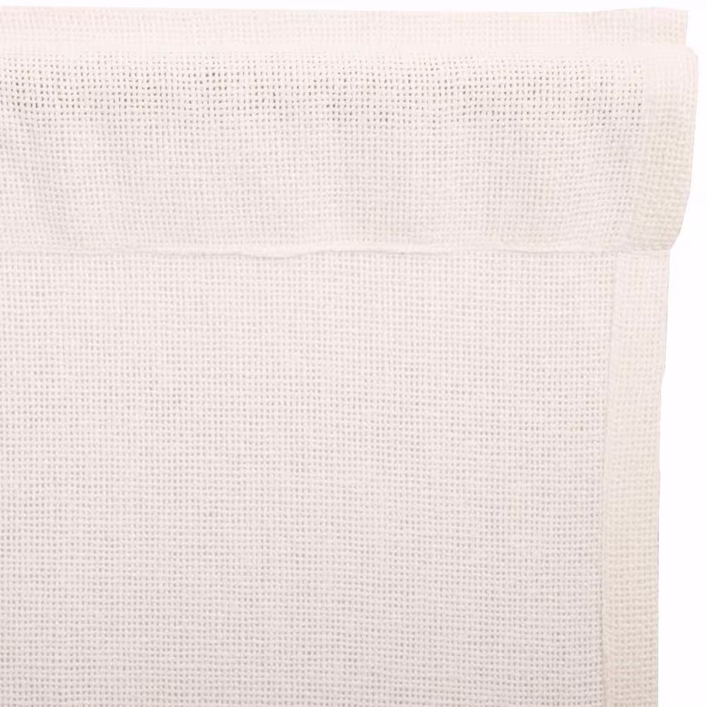 VHC BRANDS Burlap Antique White 40 in. W x 72 in. L Cotton Light Filtering Rod Pocket Farmhouse French Door Window Curtain Panel