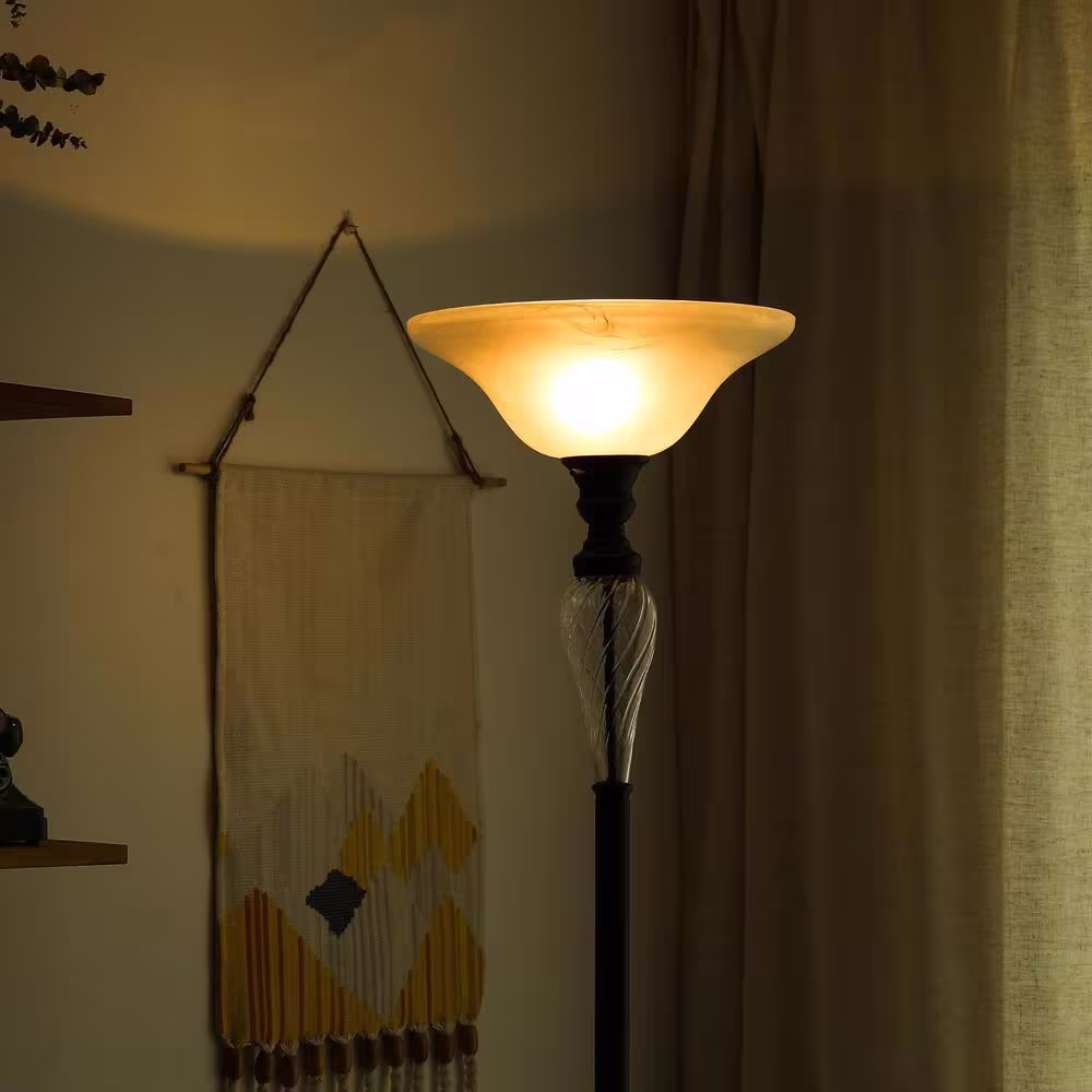 Merra 72 in. Oil Rubbed Bronze Torchiere Floor Lamp