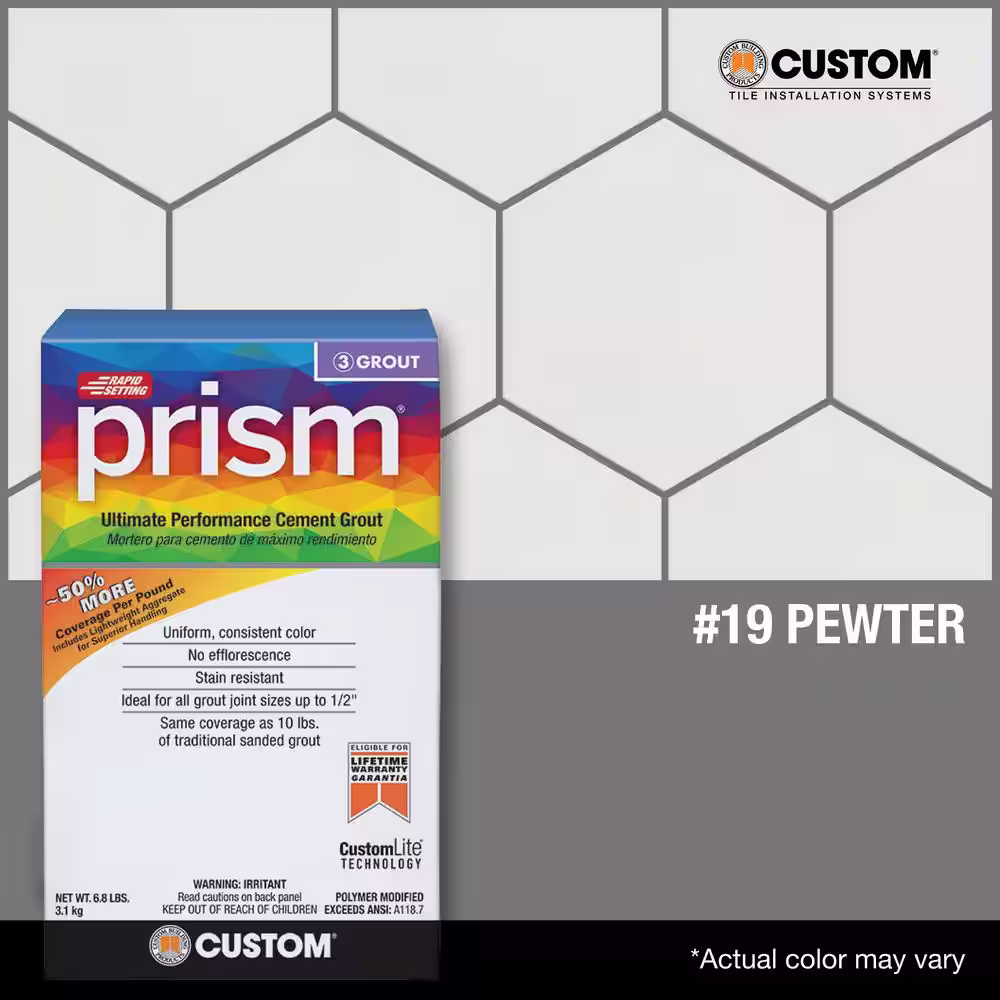 Custom Building Products Prism #19 Pewter 17 lb. Ultimate Performance Grout