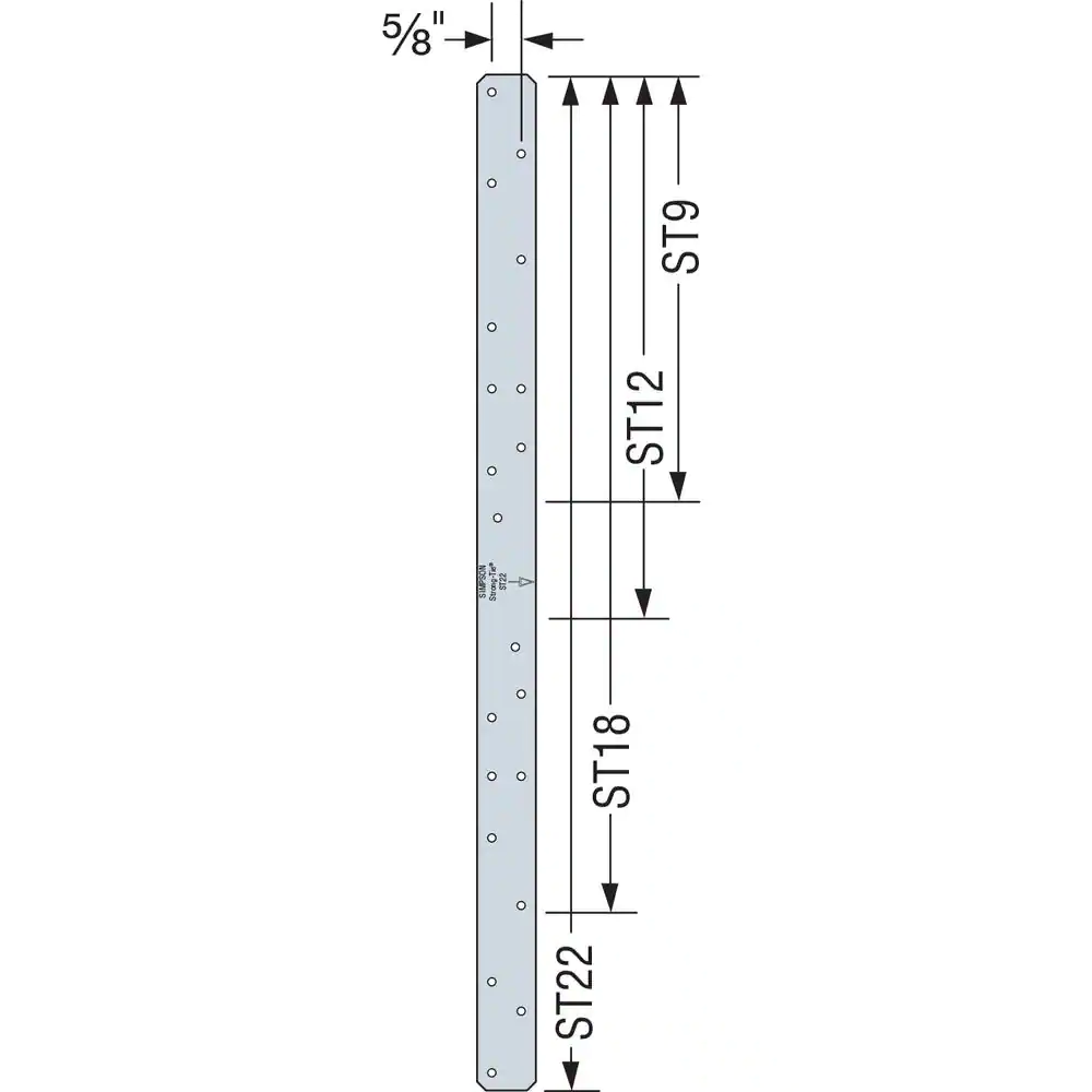 Simpson Strong-Tie ST 18 in. 16-Gauge Galvanized Strap Tie