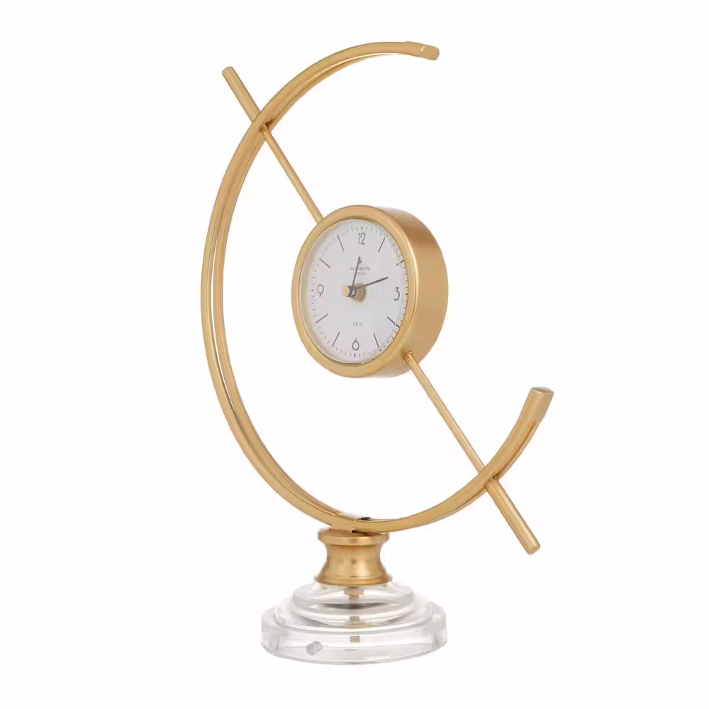 Novogratz Gold Metal Clock with Acrylic Base