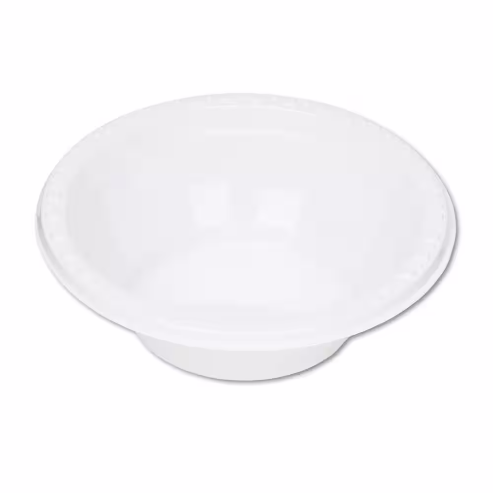 Tablemate 5 oz. White Disposable Plastic Bowls, 125 / Pack