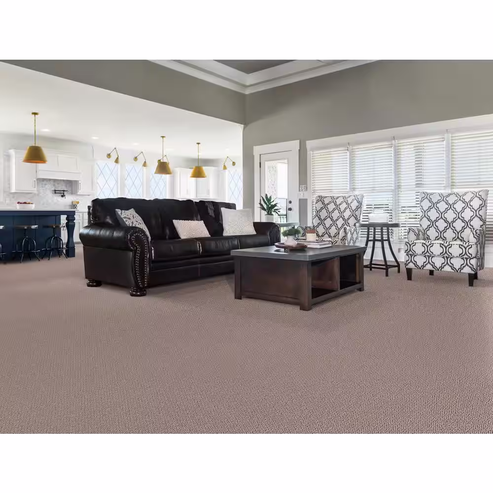 Home Decorators Collection Tower Road - Fence Post - Brown 32.7 oz. SD Polyester Loop Installed Carpet