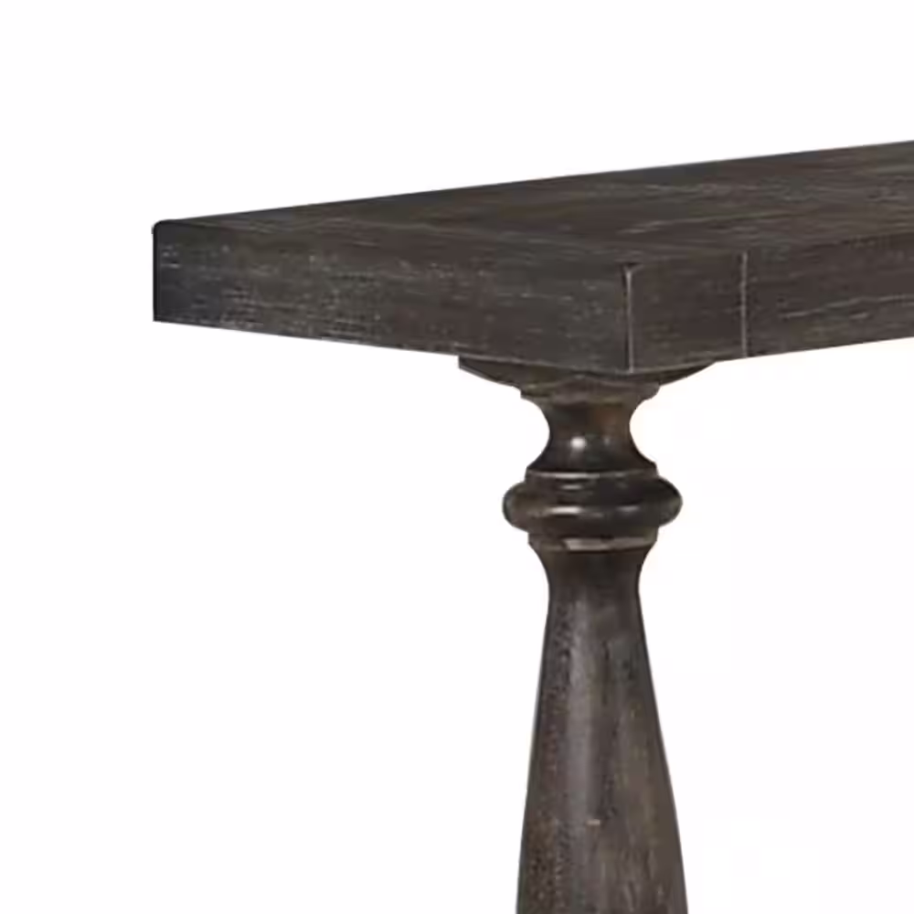 None Amy 50 in. Dove Gray Rectangle Solid Wood Console Table