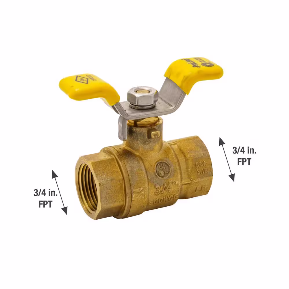 ProLine 3/4 in. x 3/4 in. Brass T-Handle Ball Valve