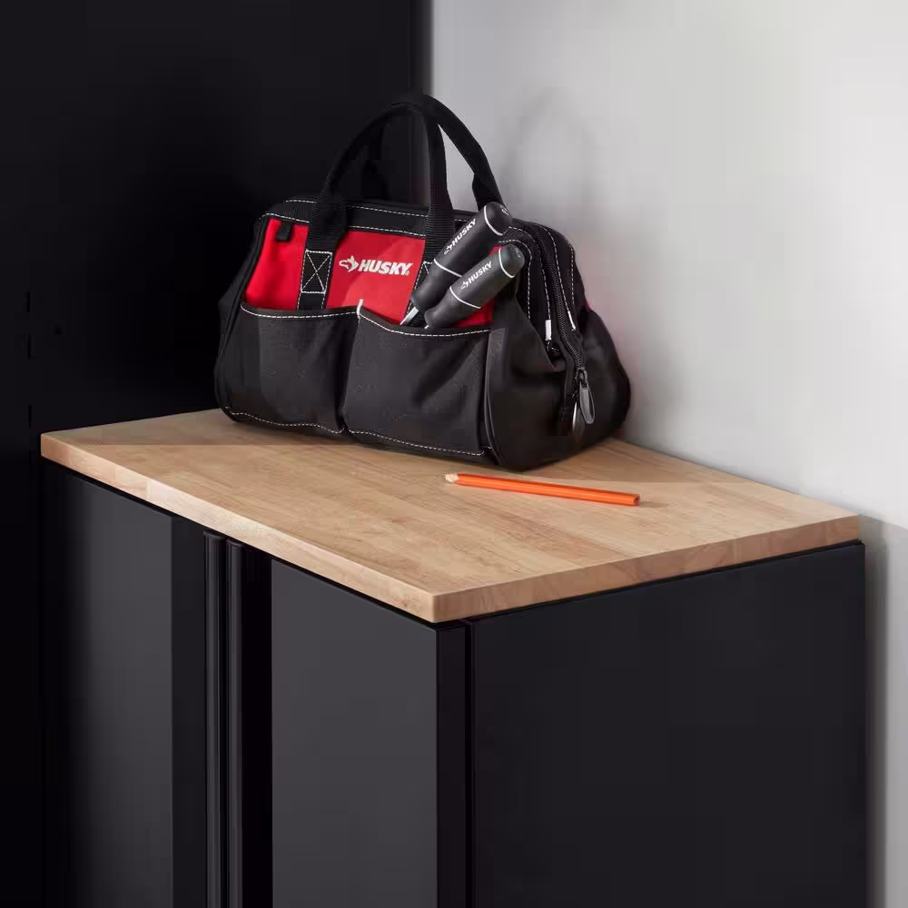 Husky 24 in. Solid Wood Work Surface for Regular Duty Welded Steel Garage Base Cabinets