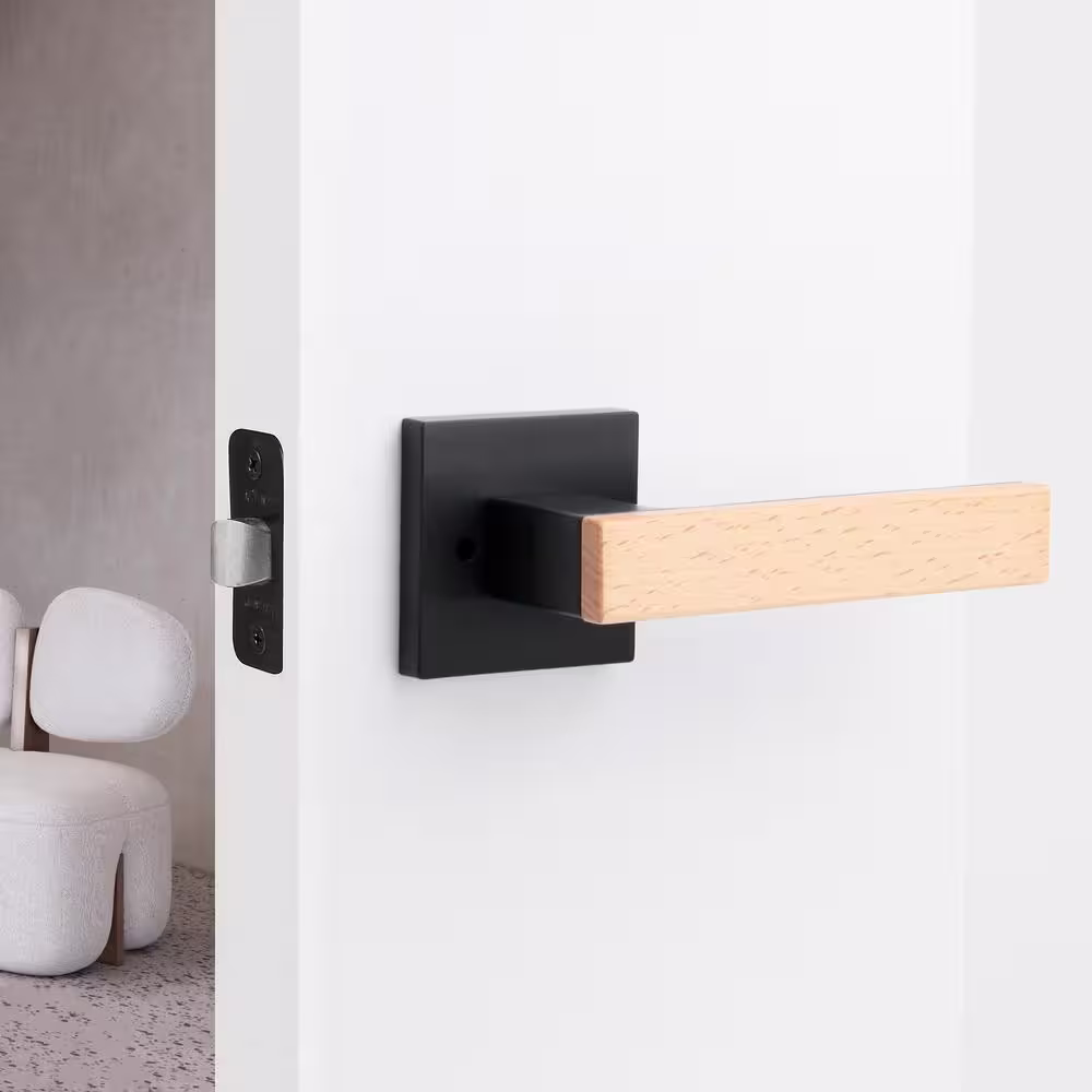 McBowery Summit Matte Black Bed/Bath Modern Door Handle (Privacy-Left Hand)