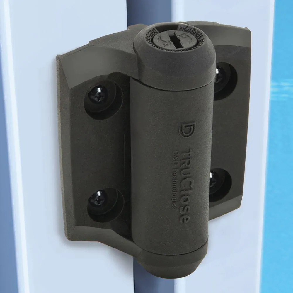 Tru-Close D&D 2-7/8 in. x 3-3/4 in. Black Self-Closing Metal Gate Hinge (2-Pack)