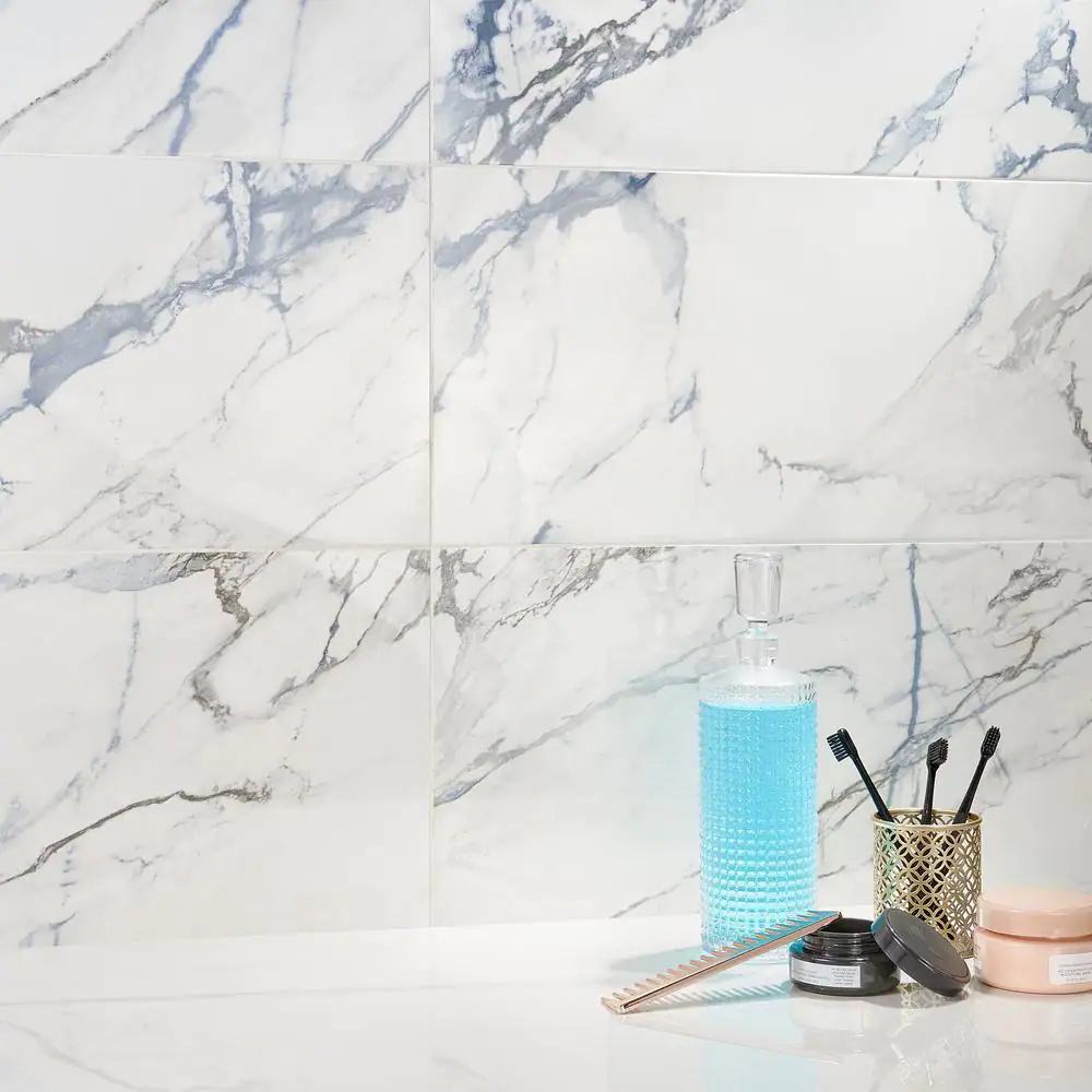 Ivy Hill Tile Calacatta Indigo 12 in. x 24 in. Polished Porcelain Floor and Wall Tile (6-Piece, 11.62 sq. ft./Case)