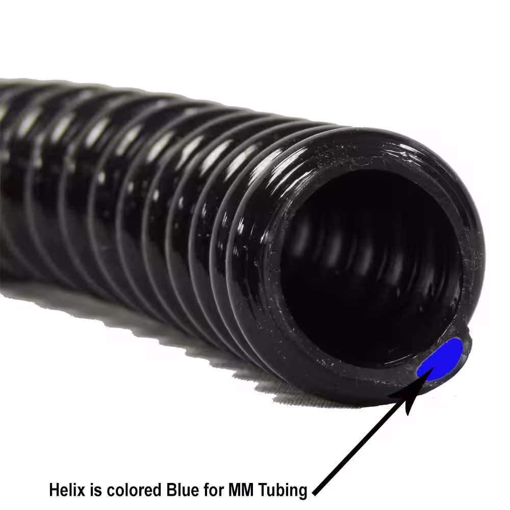 HYDROMAXX 1-1/4 in. Dia x 25 ft. MM Sizing Black Non Kink, Corrugated, Flexible PVC Pond Tubing