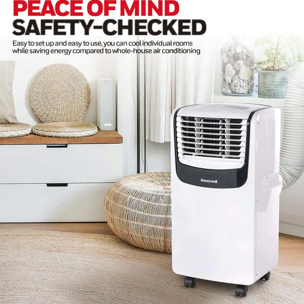Honeywell 9,100 BTU (ASHRAE) 6,100 BTU (SACC) Portable Air Conditioner in White and Black