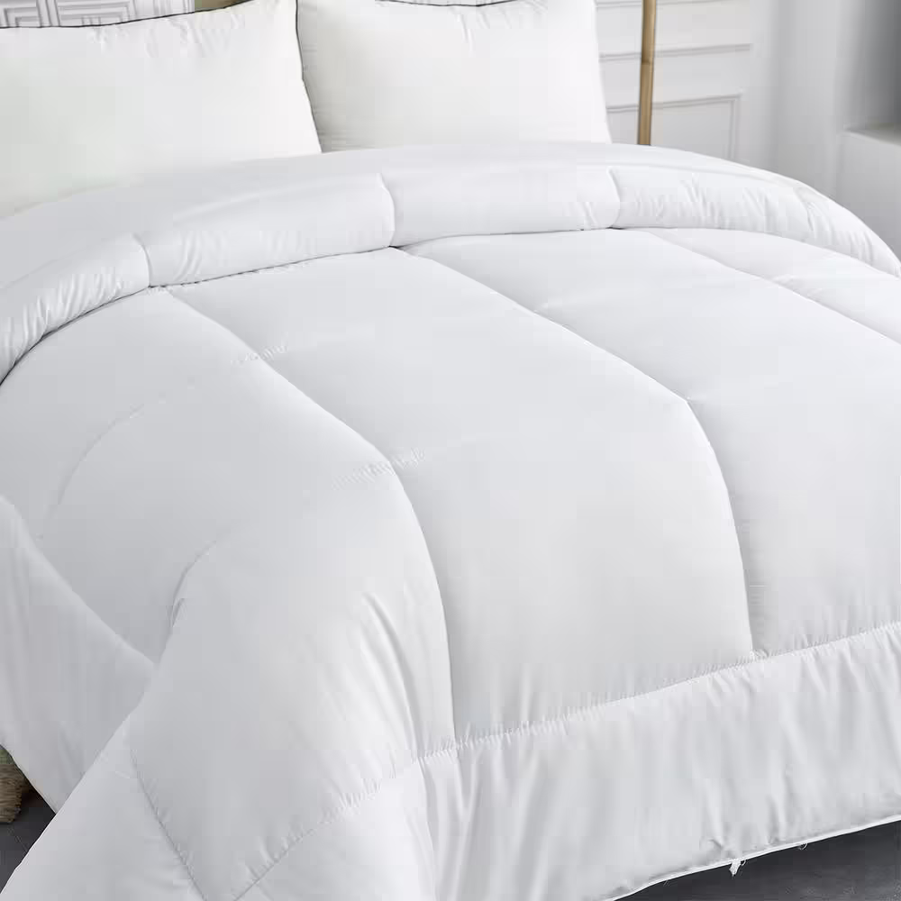 JML Quilted White Queen Down Alternative Comforter