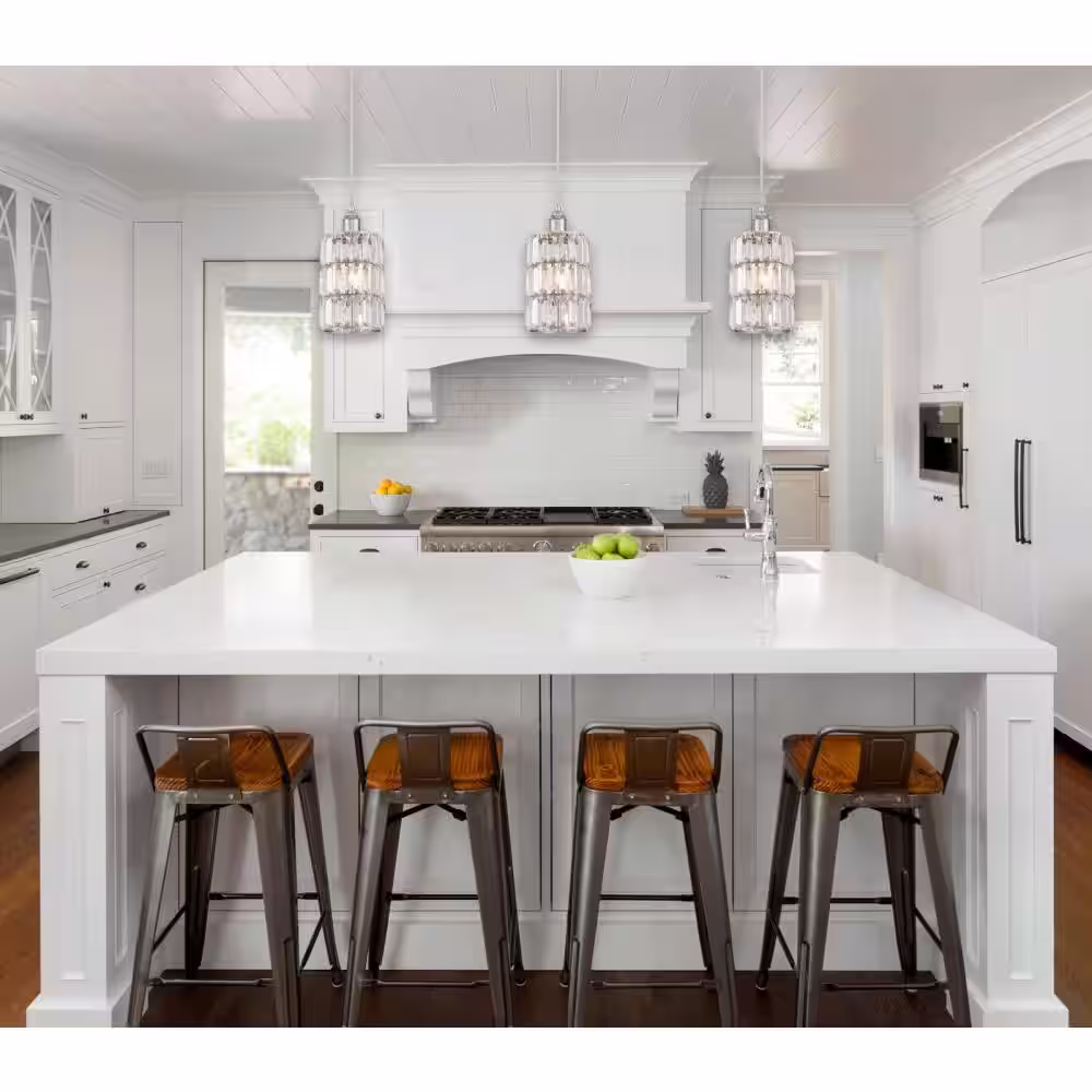 Westinghouse Sophie 1-Light Brushed Nickel Mini Pendant with Crystal Prism Shade