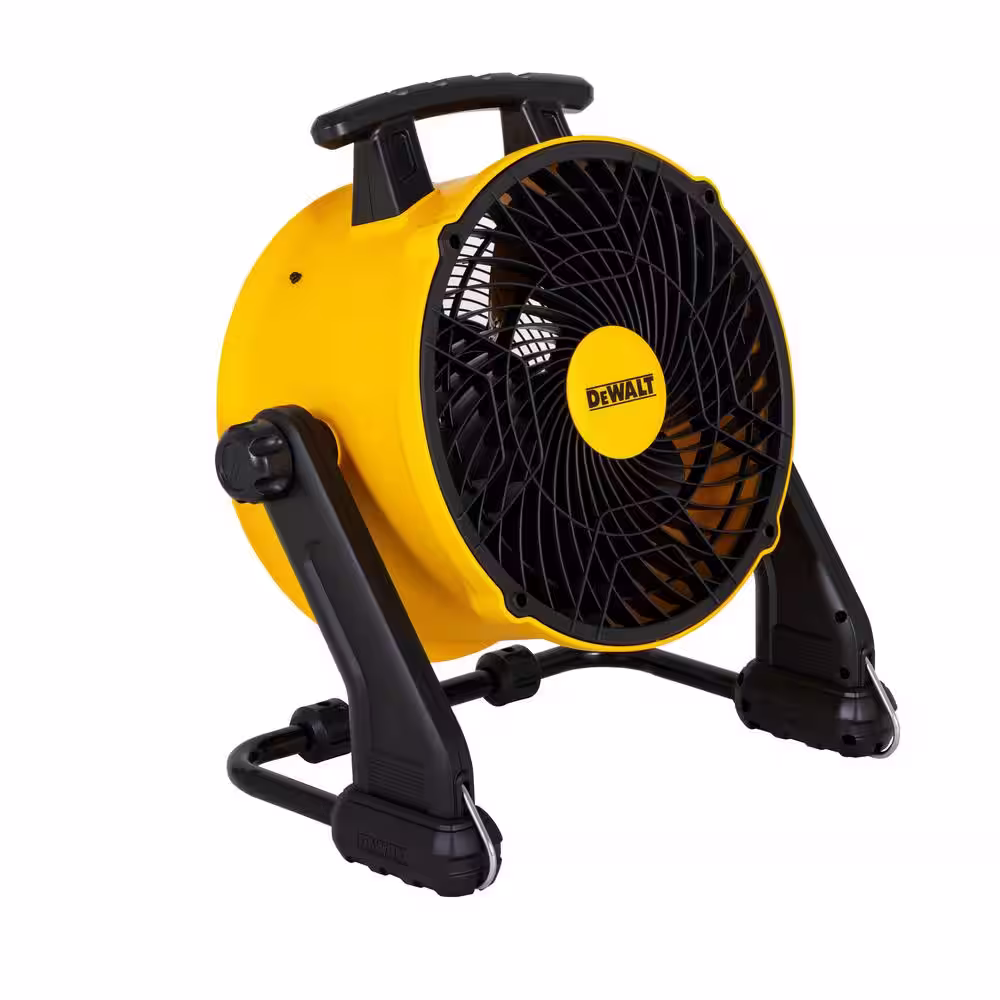 DEWALT 16 in. Yellow 3 Speed Benchtop and Hanging Drum Fan