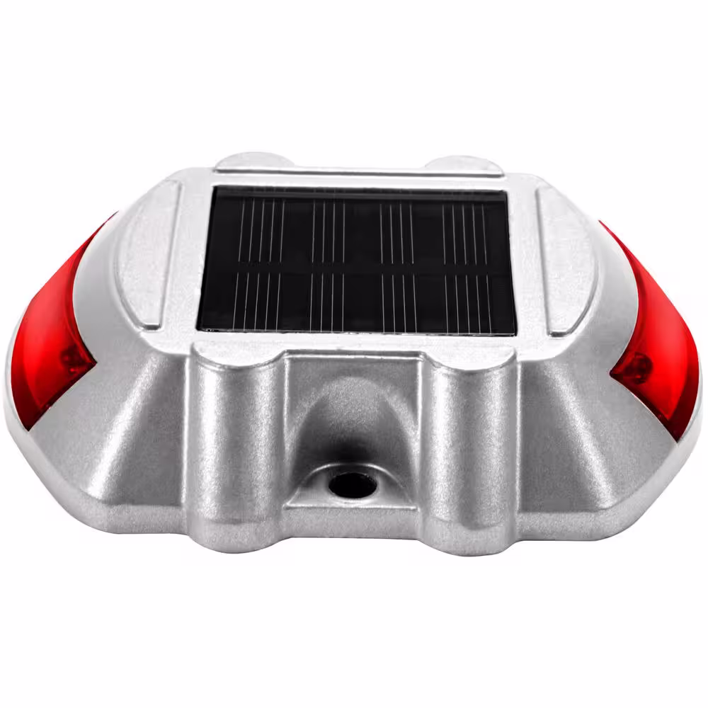 VEVOR Solar Dock Lights Marine 8-Pack Outdoor Waterproof Wireless 6 LEDs Driveway Lights w/ Screw for Deck Dock Driveway, Red