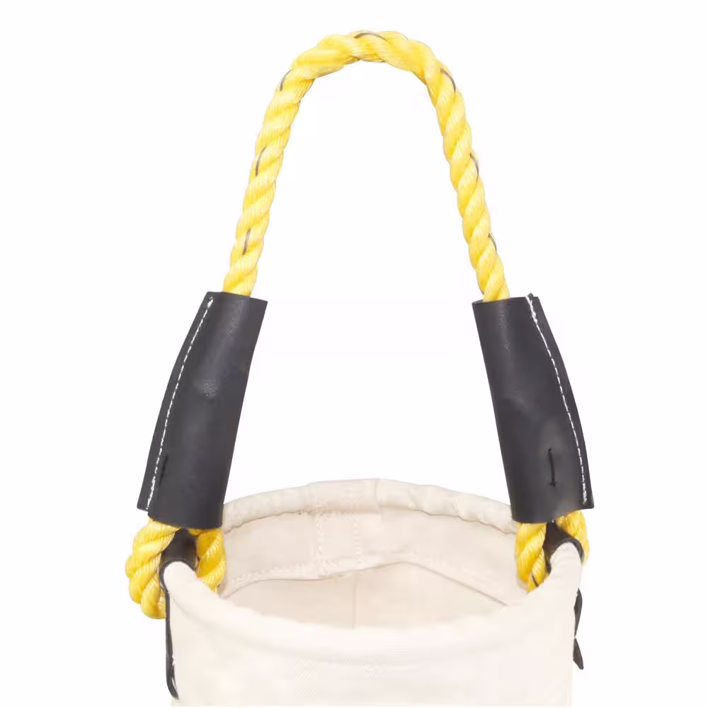 Graintex 10 in. 1-Pocket Canvas Utility Tool Bucket with Leather Bottom in White