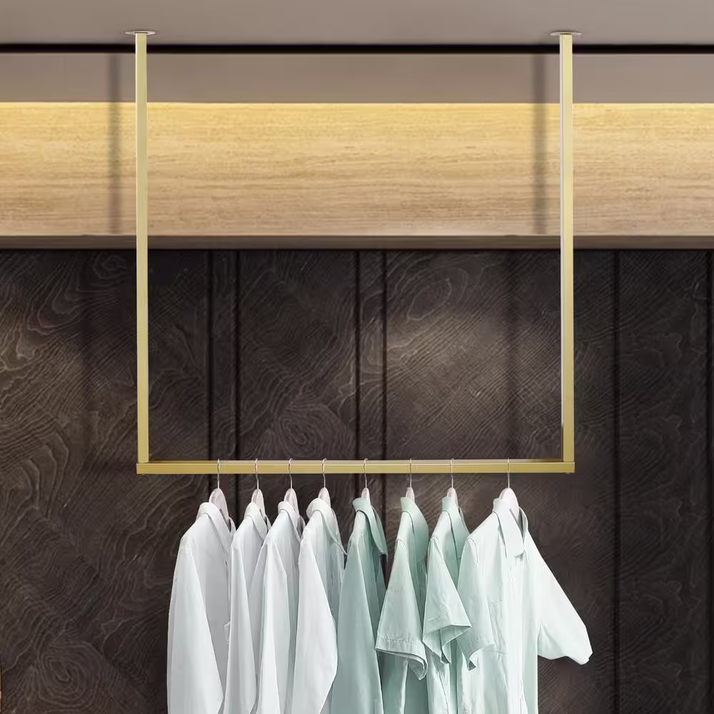 None Gold Iron Clothes Rack 39.37 in. x 39.37 in.