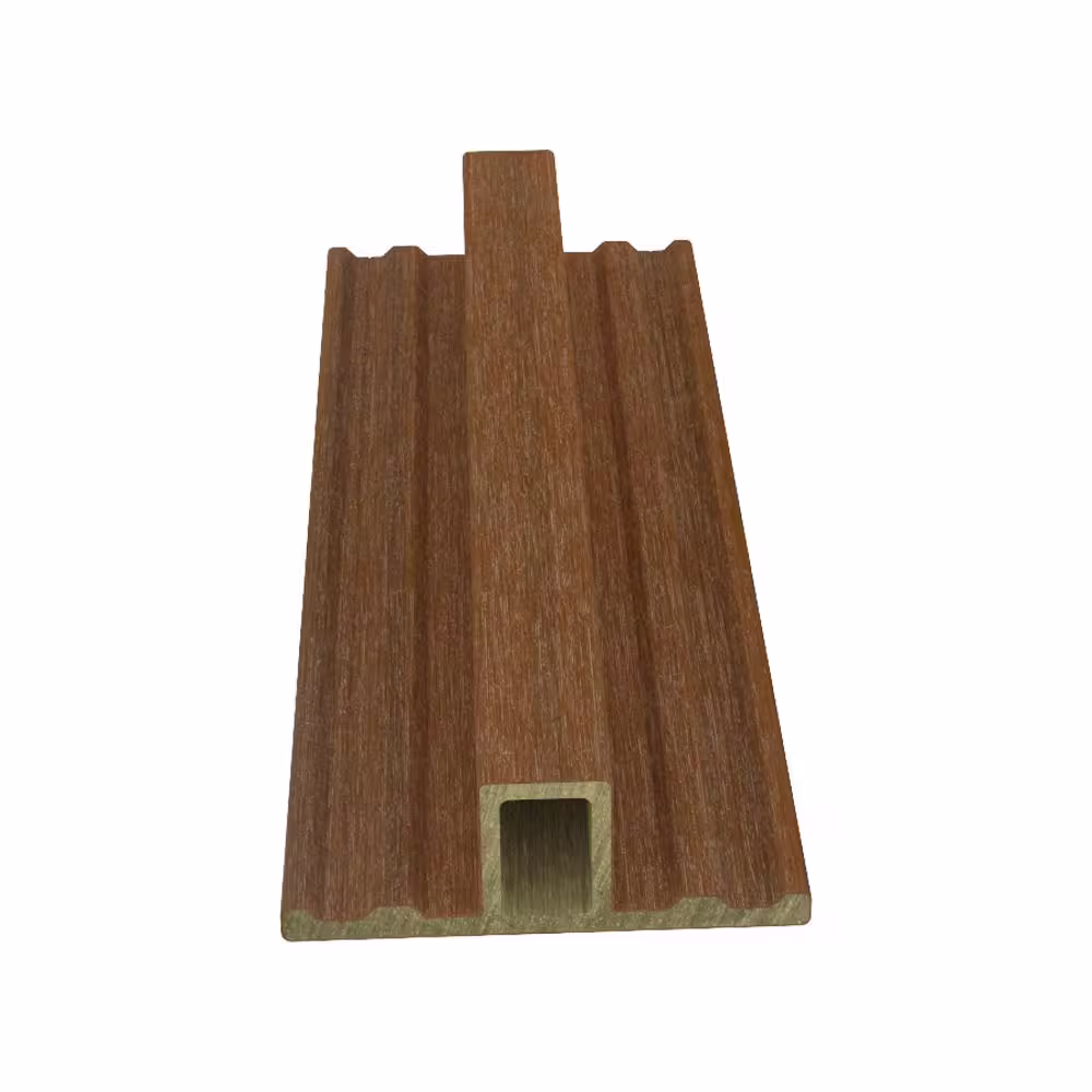 NewTechWood European Siding System 3.94 in. x 1.38 in. x 8 ft. Composite Siding Butt Joint Trim Peruvian Teak