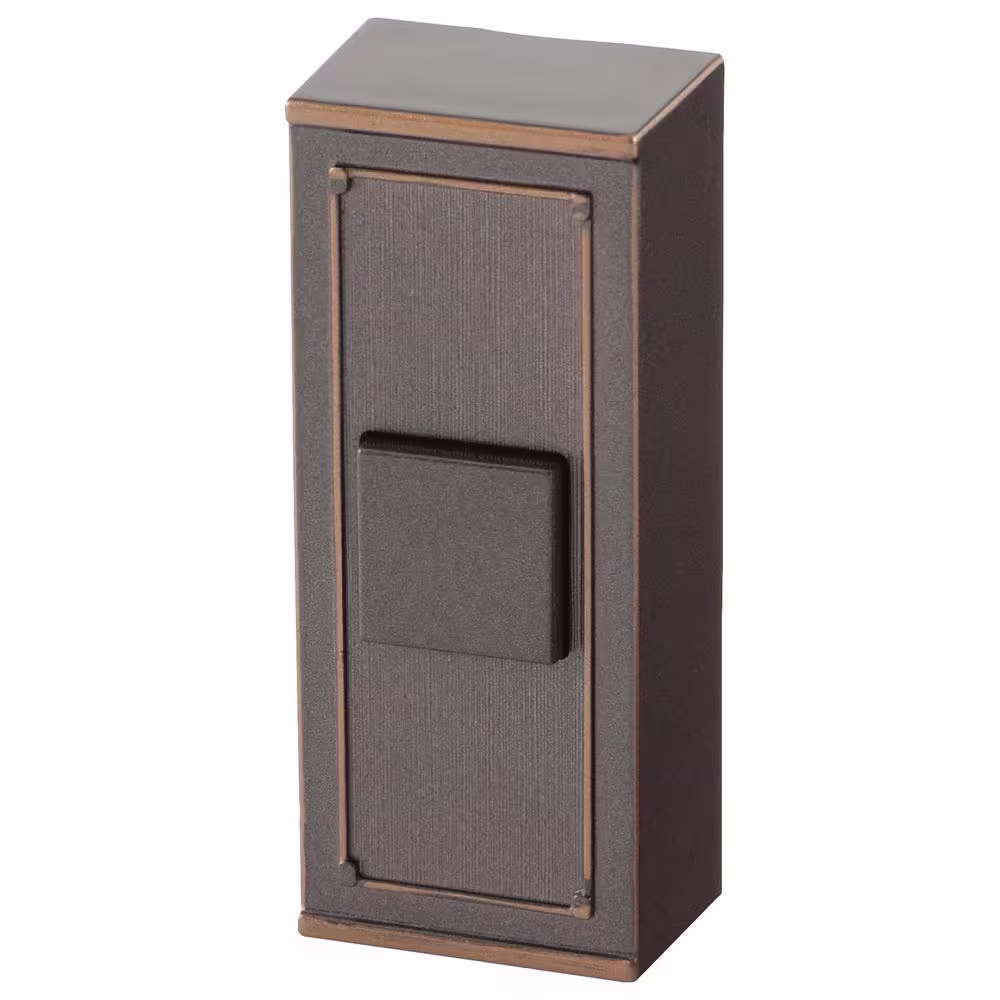 Defiant Wireless Battery Operated Doorbell Push Button, Mediterranean Bronze