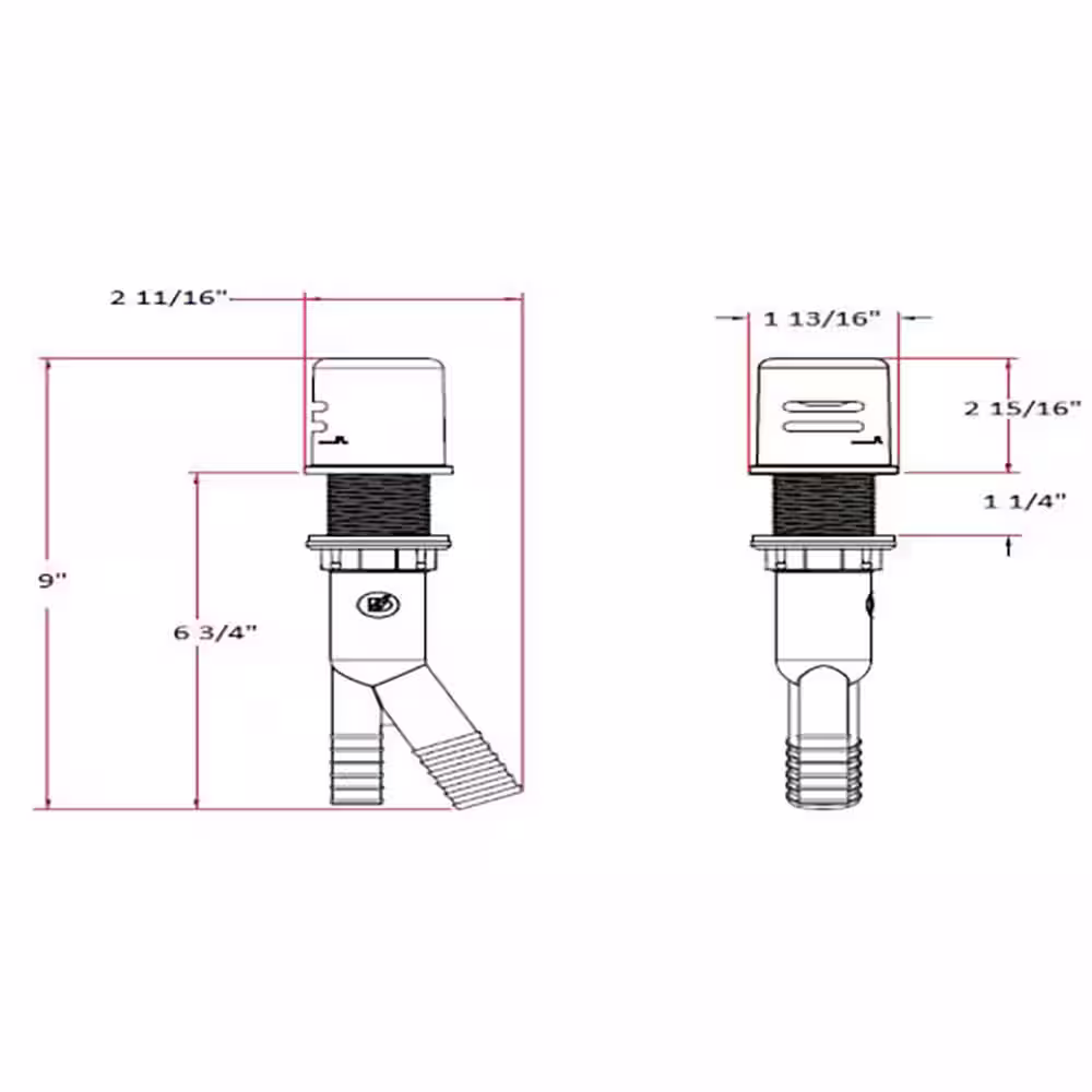 Design House Dishwasher Air Gap in Polished Chrome