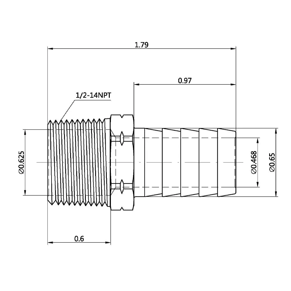 Everbilt 5/8 in. Barb x 1/2 in. MIP Brass Adapter Fitting