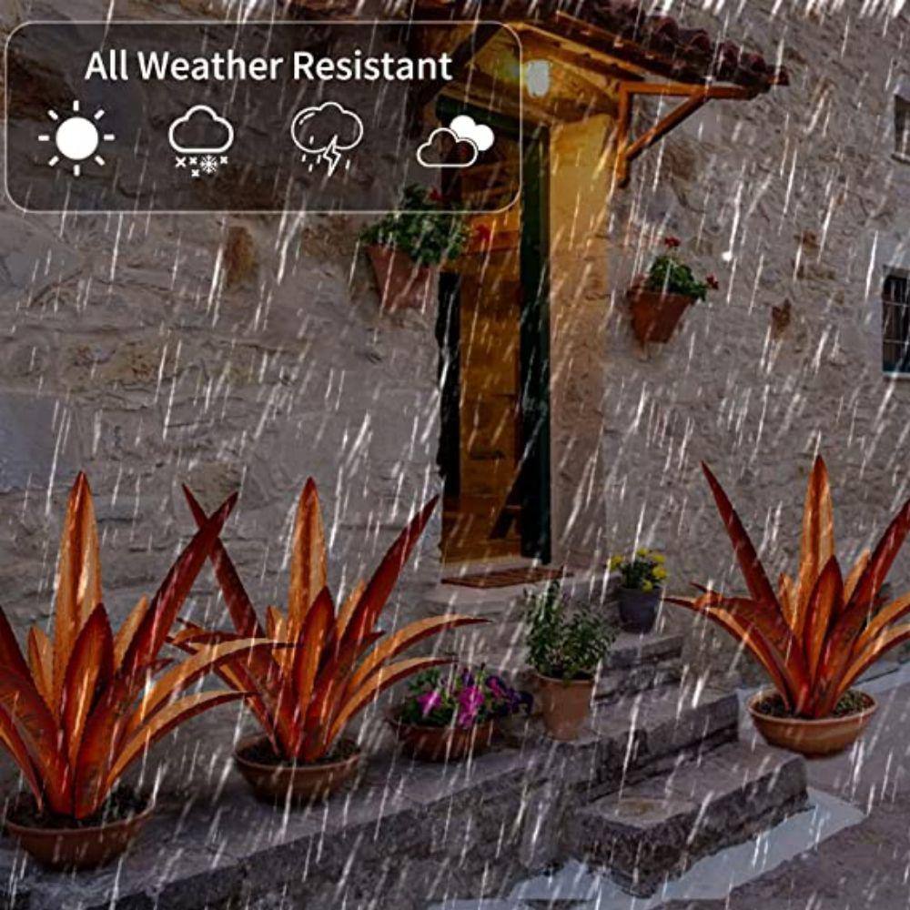 None Metal Agave Yard Art, Tequila Rustic Garden Sculpture Statue, Metal Agave Plants Outdoor Decor