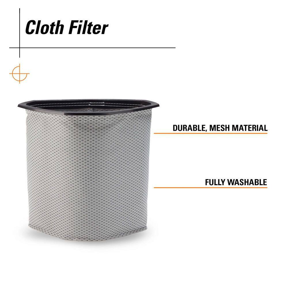 RIDGID Replacement Dry Pick-up Only Shop Vac Micro Cloth Filter for RIDGID 6 Quart NXT Backpack Vacuum HDB600 (1-Pack)