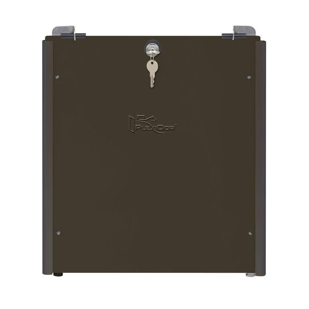 PlexiDor Performance Pet Doors 15.25 in. x 1.375 in. Medium Bronze Sliding Track with Flip Lock