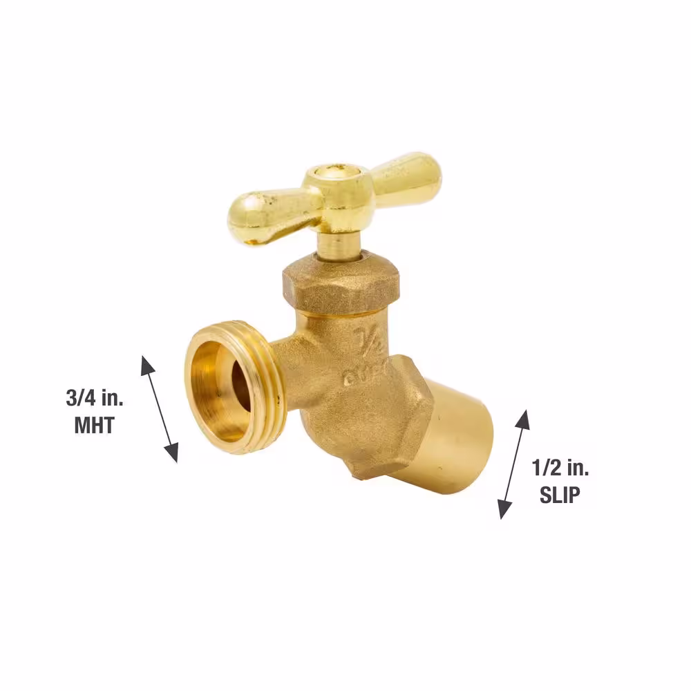 Everbilt 1/2 in. x 3/4 in. Brass Sweat or FTG Hose Bibb