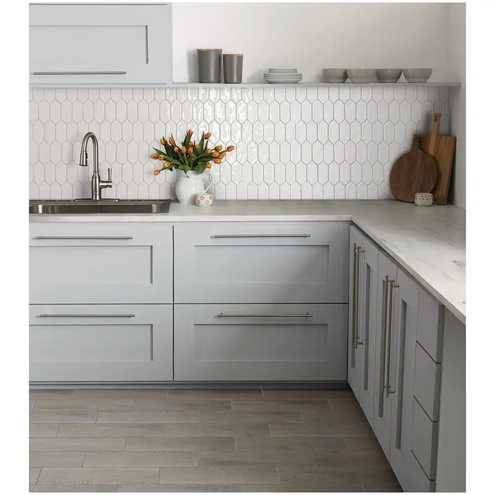 Daltile LuxeCraft White 11 in. x 12 in. Glazed Ceramic Picket Mosaic Tile (8.76 sq. ft./Case)