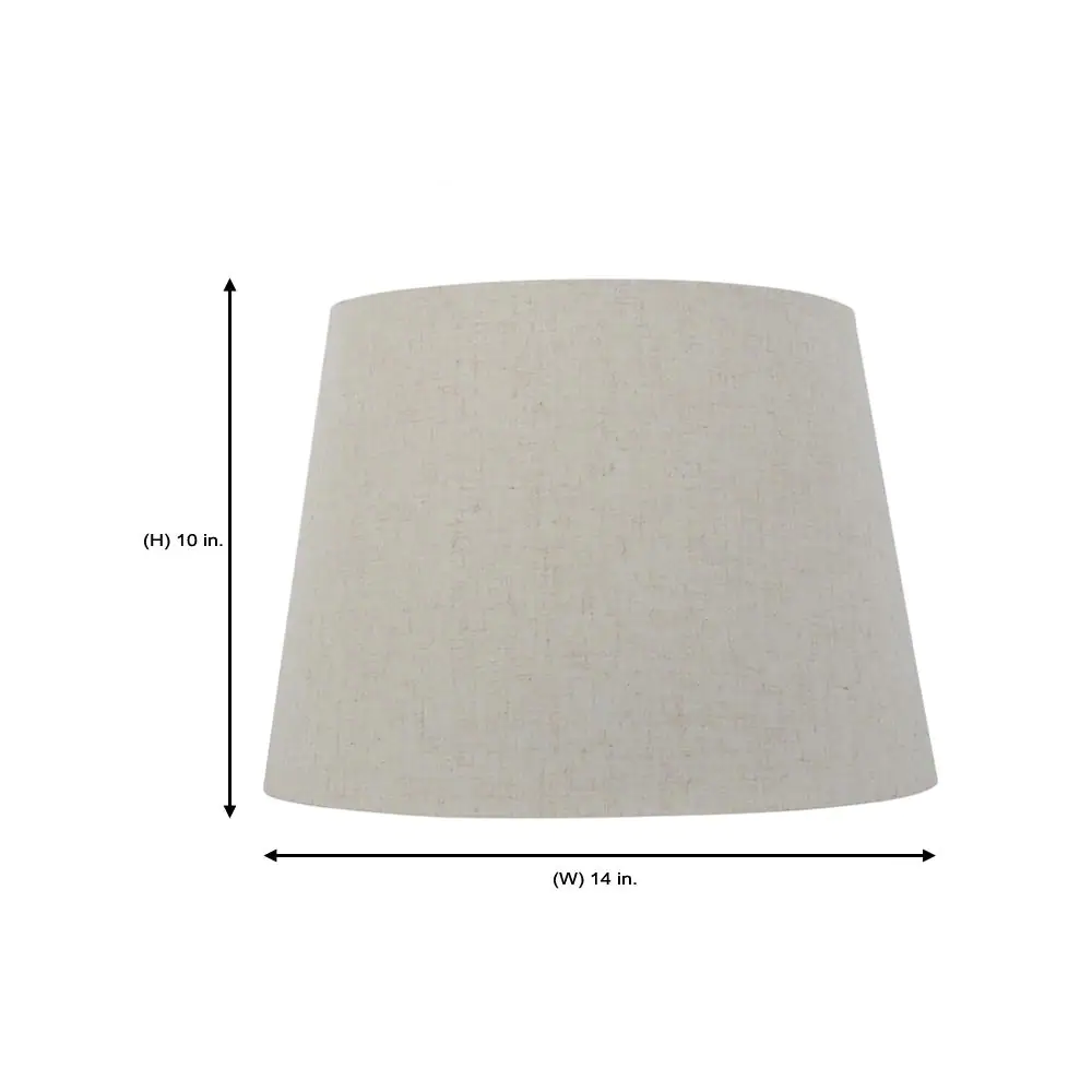 Hampton Bay Mix and Match 14 in. Dia x 10 in. H Oatmeal Round Table Lamp Shade