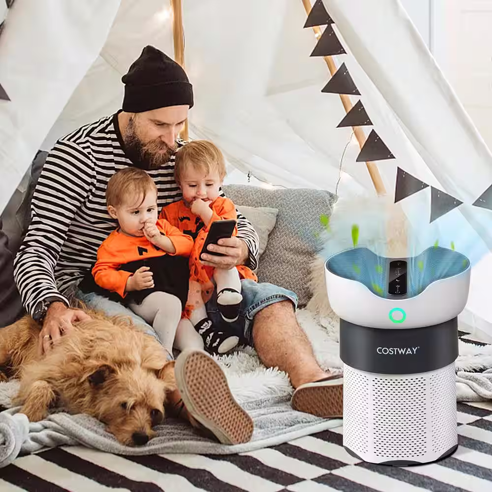 Costway Air Purifier for Home Office up to 1300 sq. ft. H13 True HEPA Filter Air Cleaner