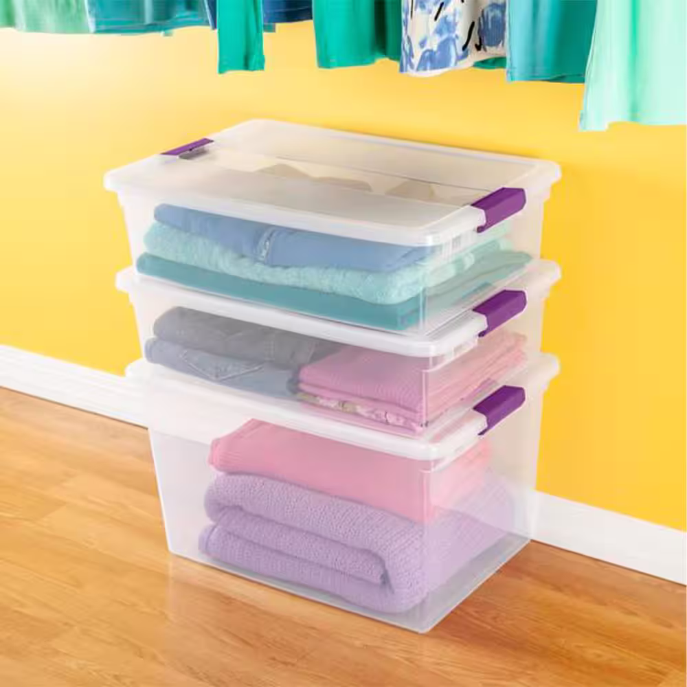 Sterilite 17551706 32 Qt. Clear View Storage Container (6-Pack)