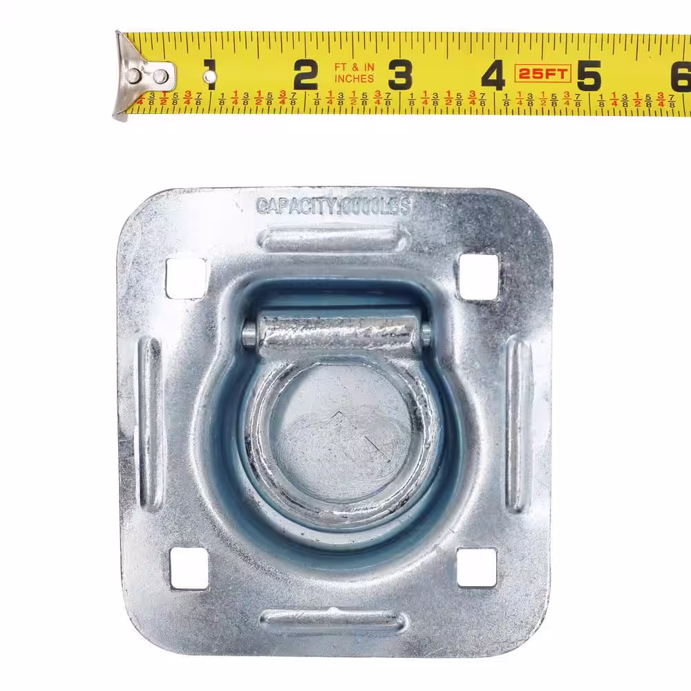 CargoSmart Heavy-Duty Bolt On Recessed Mount D-Ring with Back Plate 3/8 in. Dia, 4 -1/2 in. x 5 in. 6,000 lbs. (1-Pack)