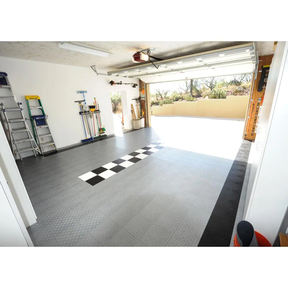 MotorDeck 12 in. x 12 in. Diamond Alloy Modular Tile Garage Flooring (24-Pack)