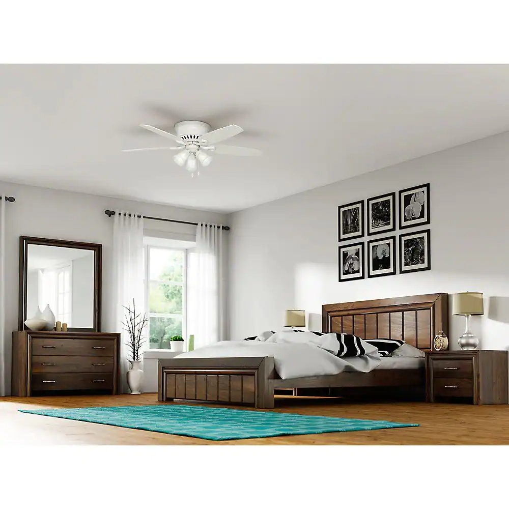 Hunter Builder Low Profile 52 in. Indoor Snow White Ceiling Fan