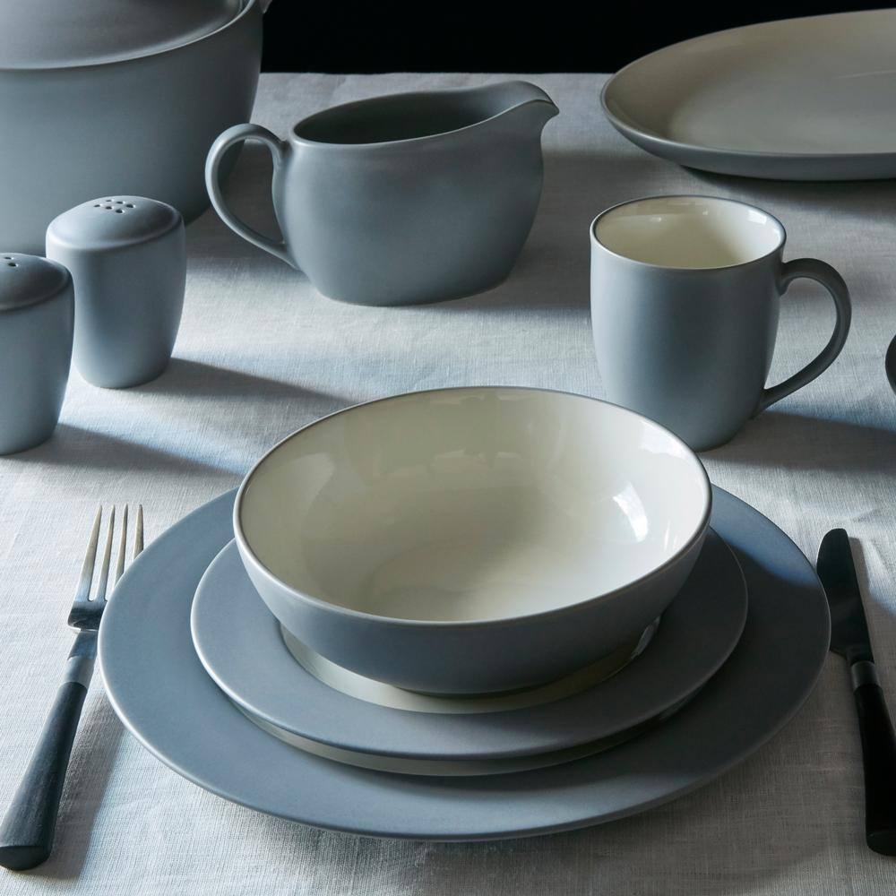 Noritake Colorwave Slate Grey Stoneware Rim 4-Piece Place Setting (Service for 1)
