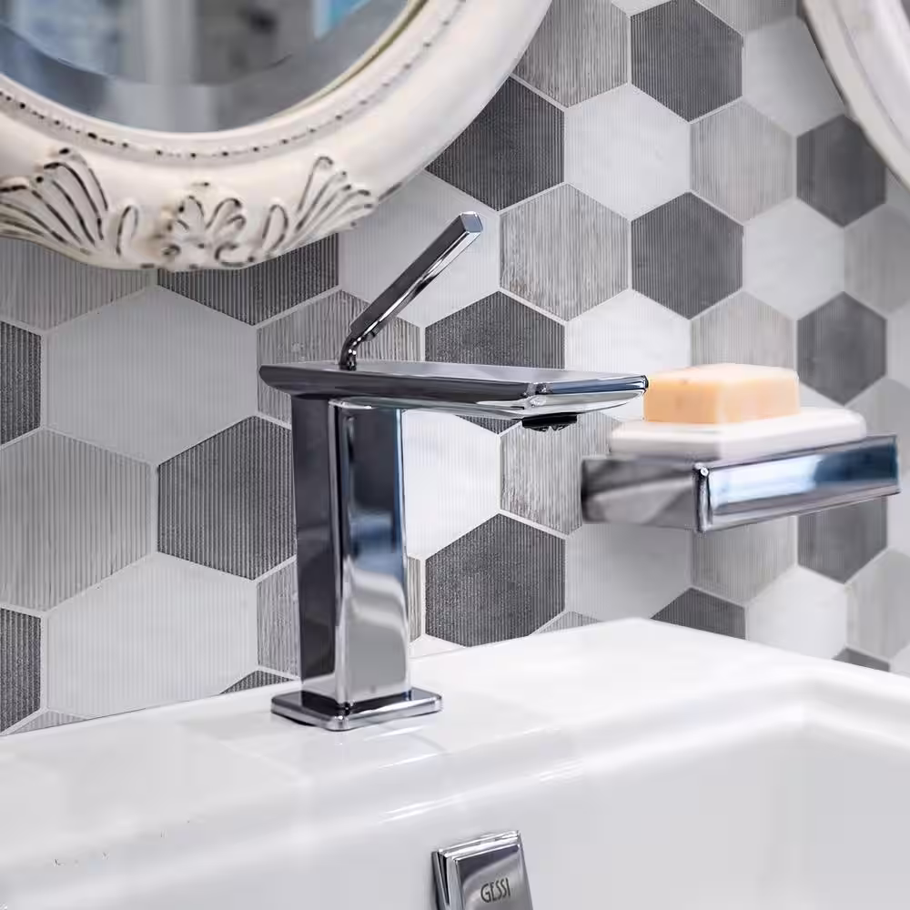 Jeffrey Court Tread Gray 12 in. x 10.5 in. Hexagon Textured Marble Wall and Floor Mosaic Tile (8.75 sq. ft./Case)