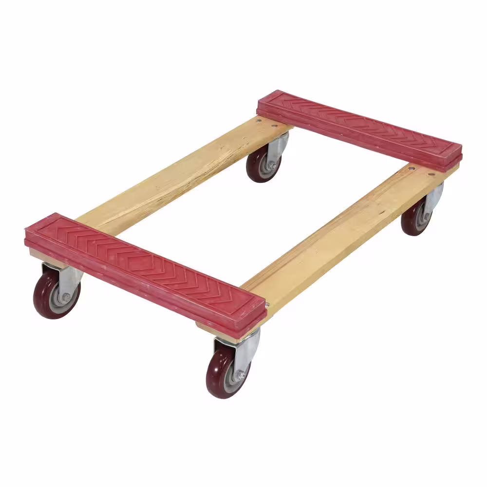Vestil 18 in. x 30 in. 1,200 lbs. Hardwood Dolly Rubber Ends
