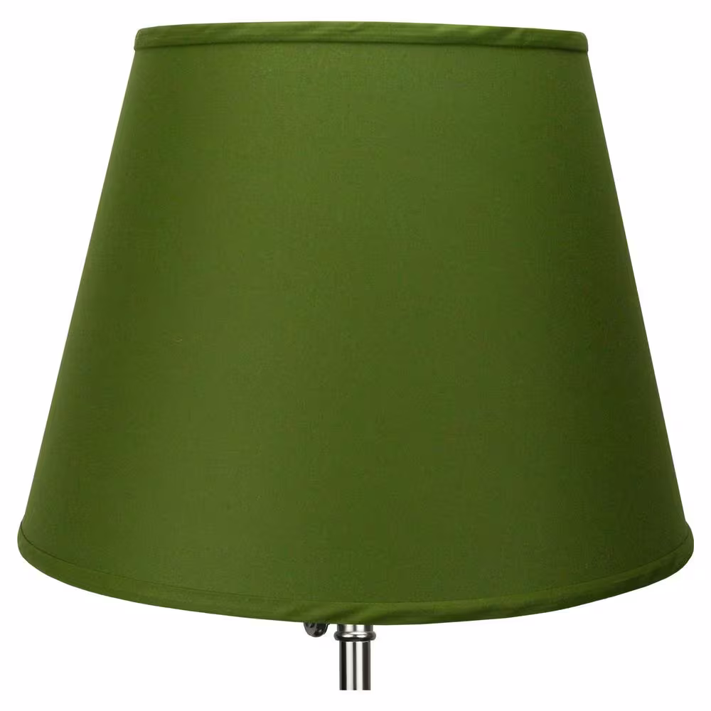 FenchelShades.com 11 in. Top Diameter x 17 in. Bottom Diameter x 13 in. Slant Linen Avocado Empire Lamp Shade