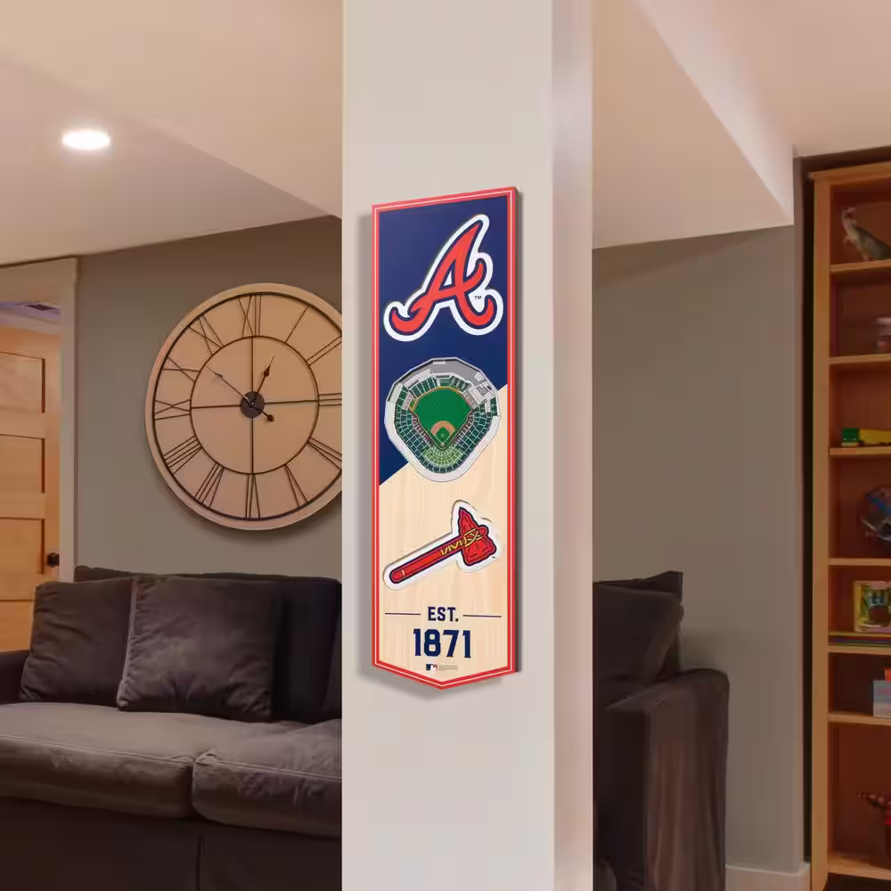 YouTheFan MLB Atlanta Braves 6 in. x 19 in. 3D Stadium Banner-SunTrust Park