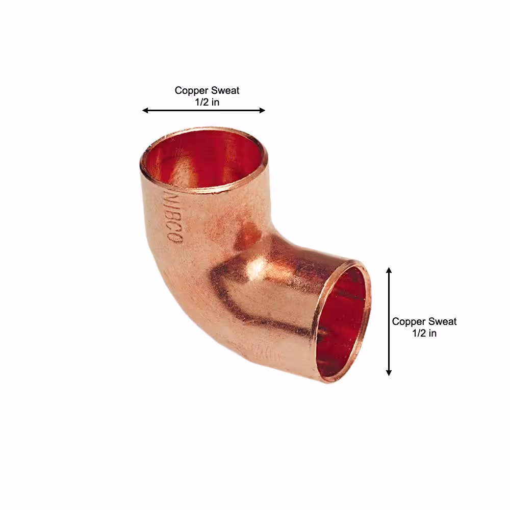 Everbilt 1/2 in. Wrot Copper 90-Degree Cup x Cup Elbow Fitting Pro Pack (50-Pack)