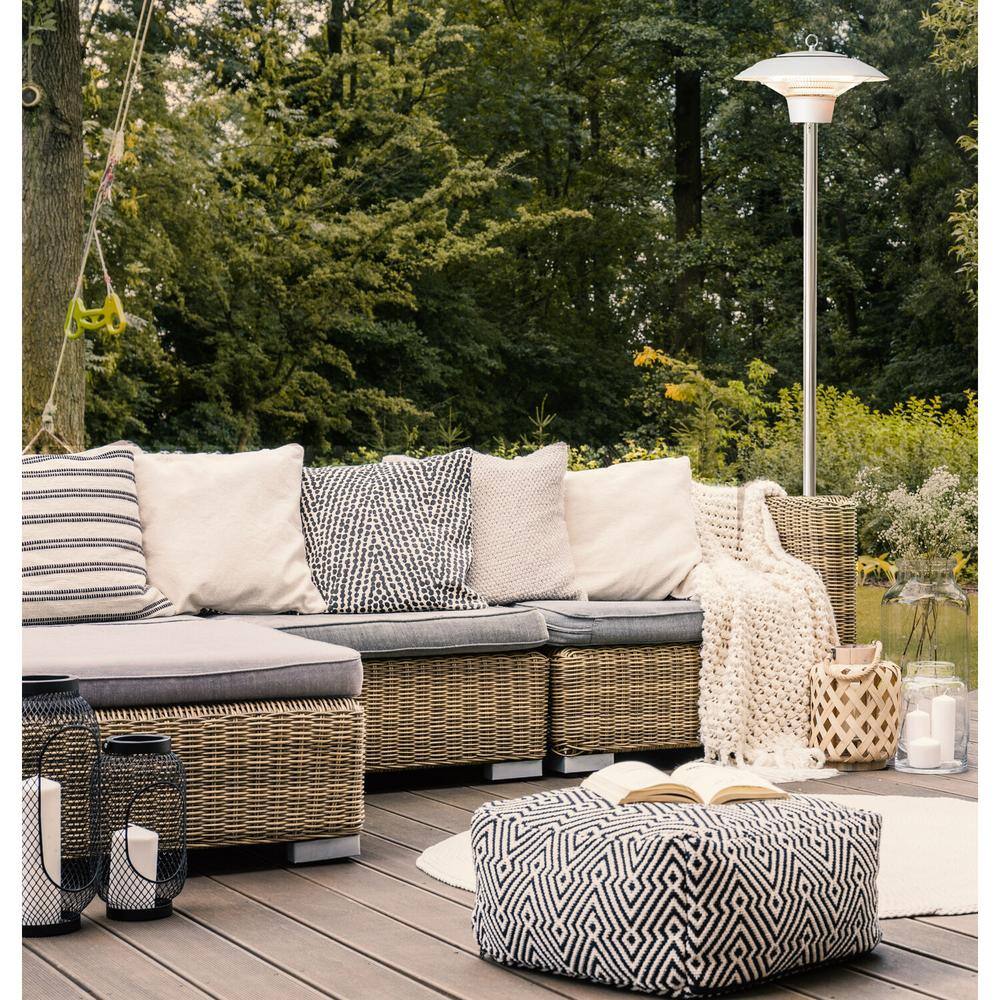 Hanover 1500-Watt Infrared Stand Electric Patio Heater in Silver
