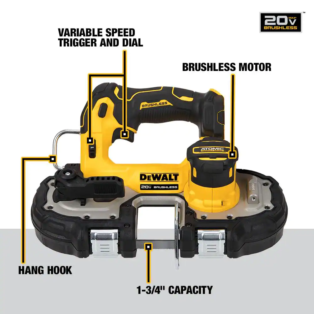 DEWALT ATOMIC 20V MAX Cordless Brushless Compact 1-3/4 in. Bandsaw (Tool Only)