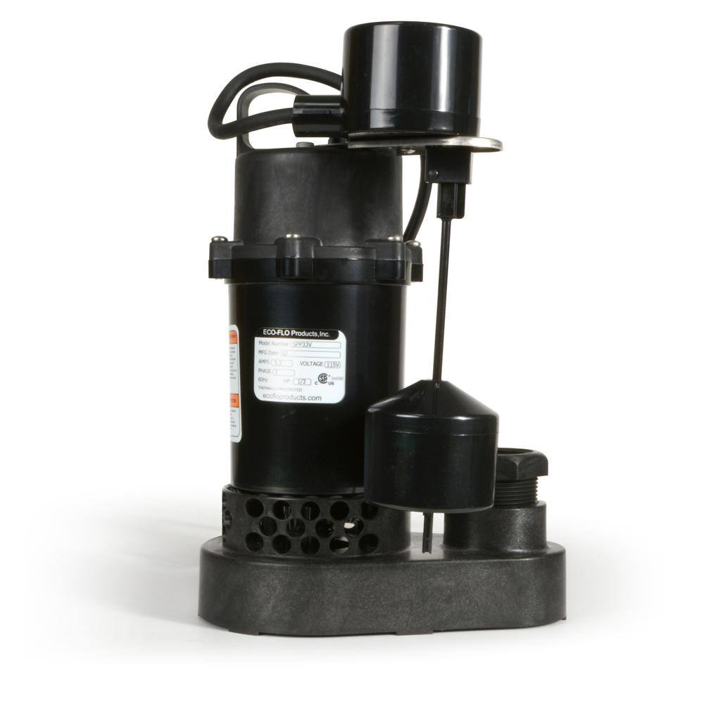 ECO FLO 1/3 HP Submersible Sump Pump with Vertical Switch