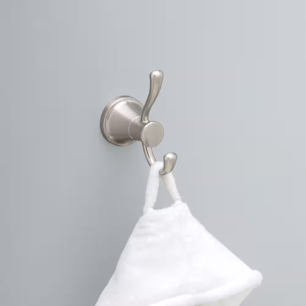 Delta Casara Double Towel Hook Bath Hardware Accessory in Brushed Nickel