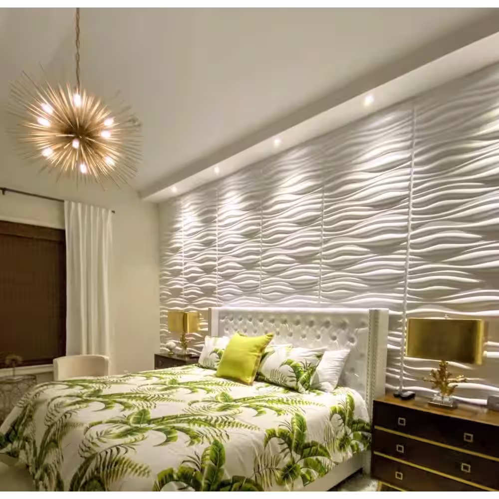 Art3d 31.5 in. x 24.6 in. White 3D Wall Panels for Interior Wall Decor in Living Room Bedroom (32 sq. ft./Box)