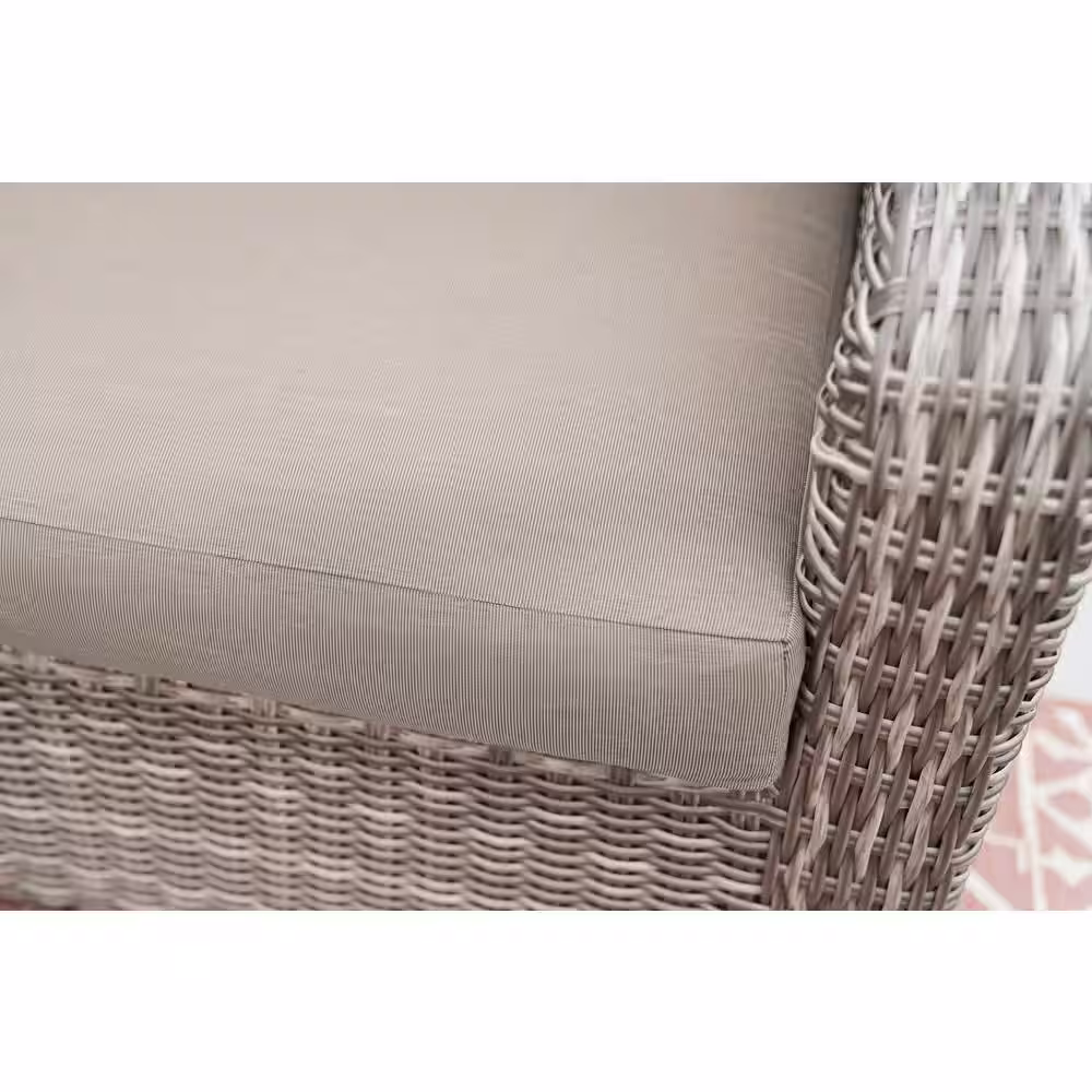 Leisure Made Forsyth 6-Piece Wicker Patio Conversation Set with Tan Polyester Cushions