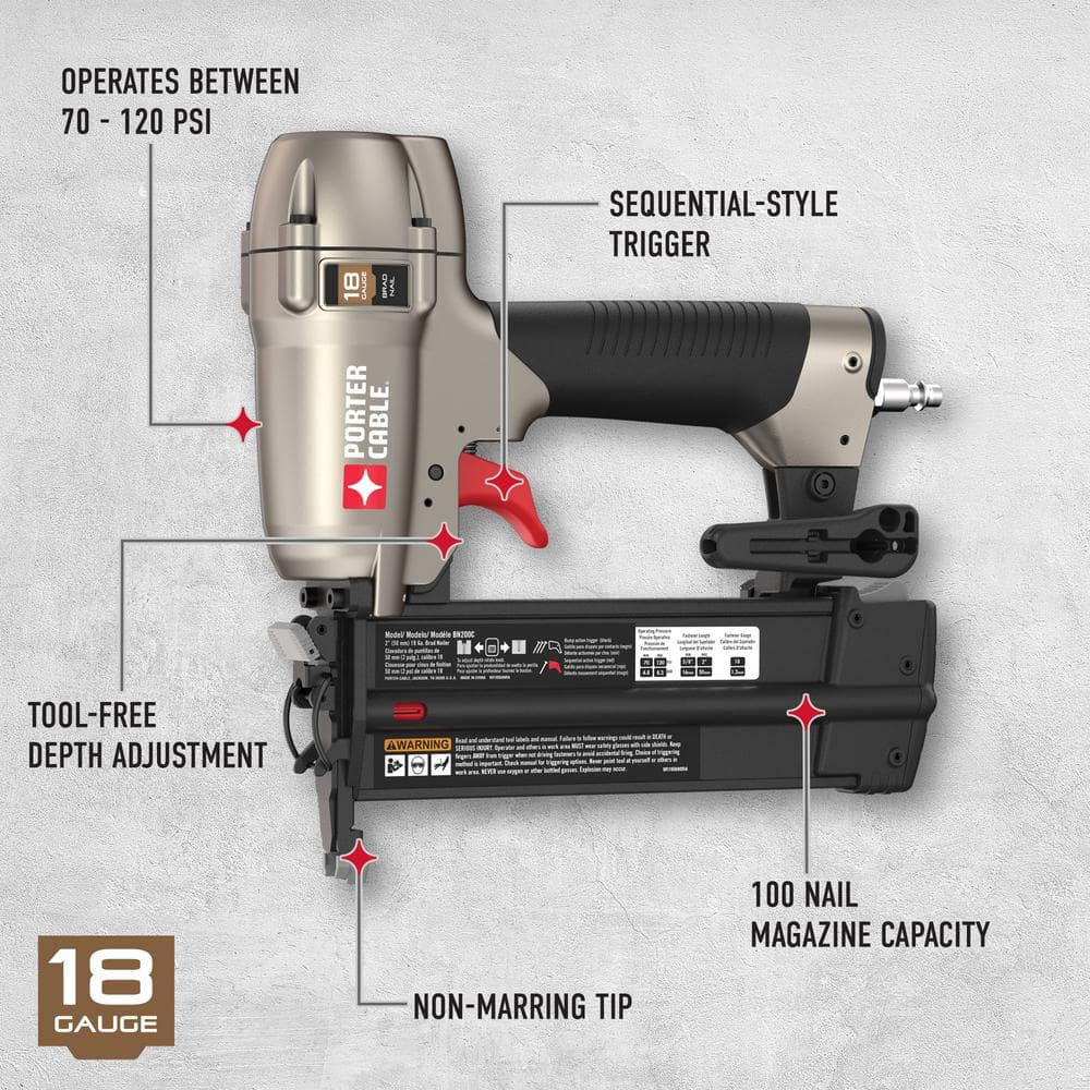 Porter-Cable 18-Gauge Pneumatic Brad Nailer Kit